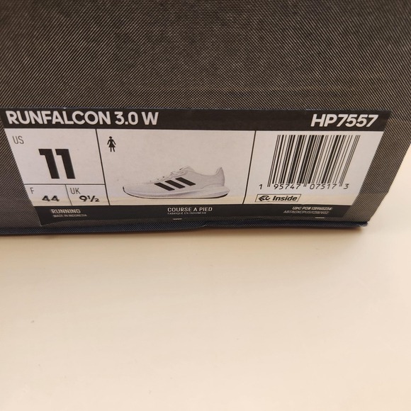 Adidas Shoes Womens Size 11 White Black Runfalcon 3.0 Cloudfoam Running HP7557 - Picture 10 of 10